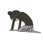 犬との暮らしに悩み、がっくりと落ち込んでいる飼い主